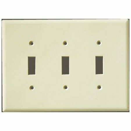 CAN-AM SUPPLY InvisiPlate Switch Wallplate, 5 in L, 6-3/4 in W, 3 -Gang, Painted Smooth Texture SM-T-3